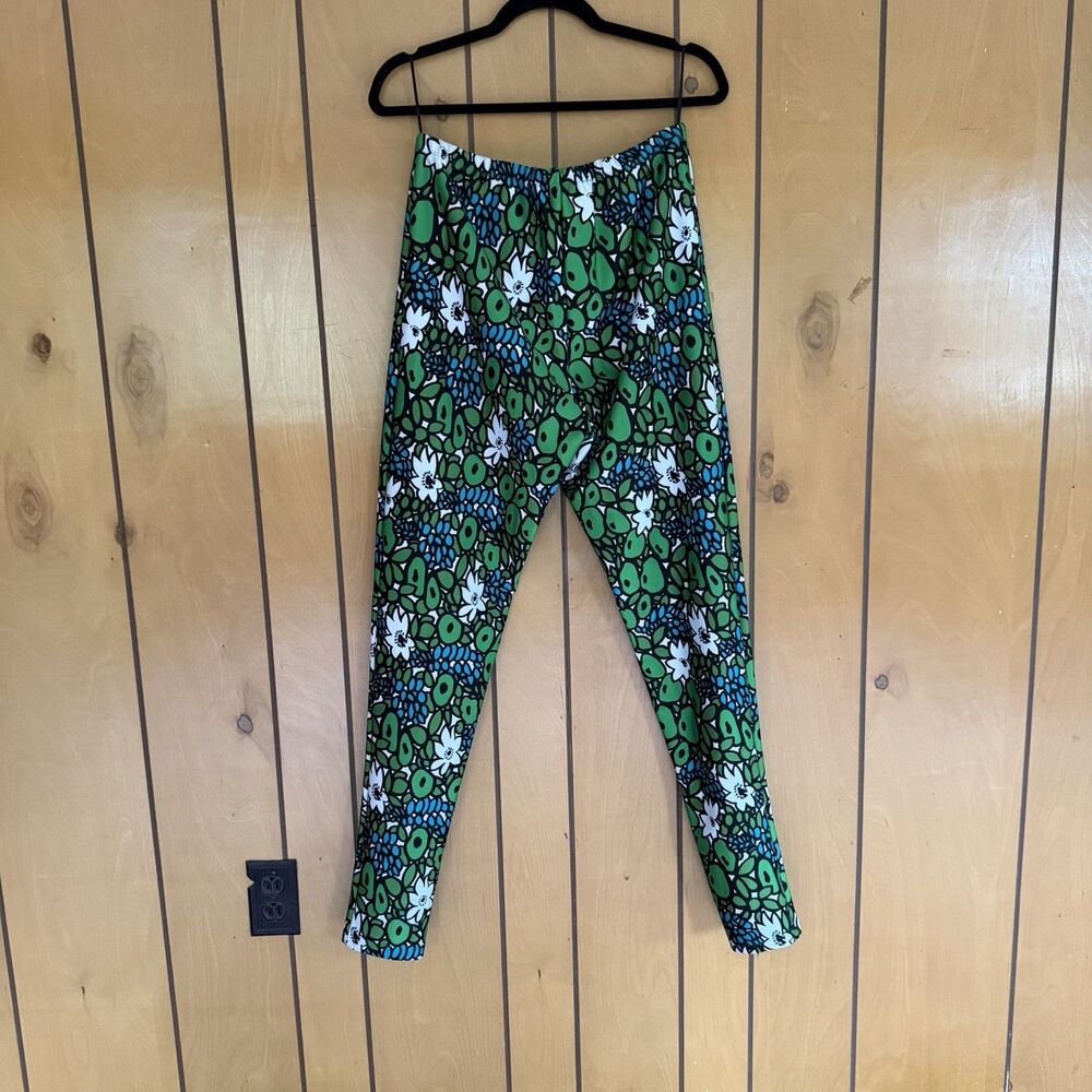 Balenciaga Paris Spring 2017 Floral Print Legging Dress Pant Green Blue XL $1090 - Picture 3 of 14